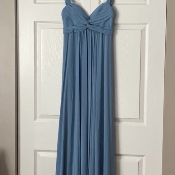 formal slate blue dress Blue Ombré Sequin Long Sleeve A-Line Evening Dress main image 1